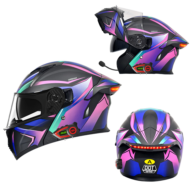 Modular Flip Up Motorcycle Helmet Dot Approved - Capacetes de Motocicleta DOT com Duplo