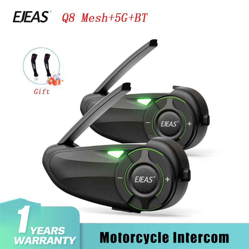 Universal Motorcycle Helmet Intercom Headset - 1/2 pçs ejeas q8 motocicleta malha