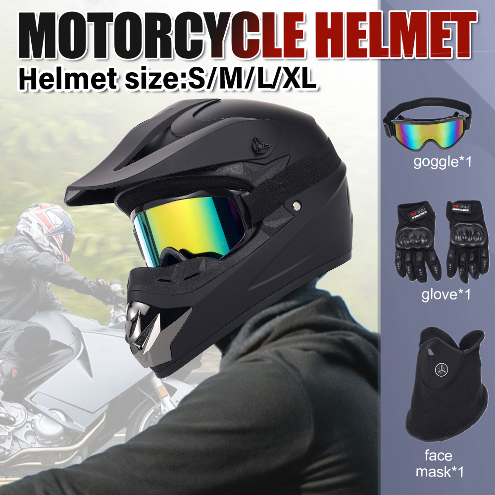 Off Road Motocross Helmet Goggles Set - Capacete de Motocicleta Off-Road, Conjunto de