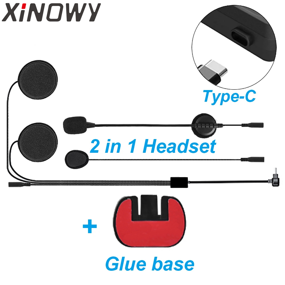 Full Face Motorcycle Helmet With Bluetooth - Tipo-C USB-C para Xinowy Teleheer V6