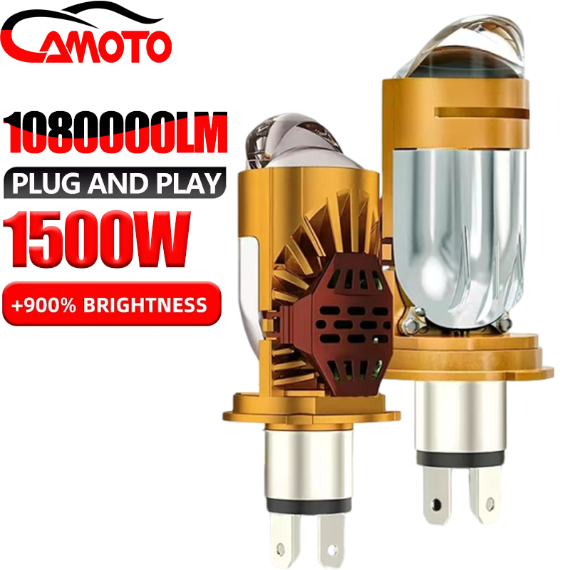 Universal Motorcycle Led Headlight Projector - CAMOTO Bi LED Lente Projetor H4