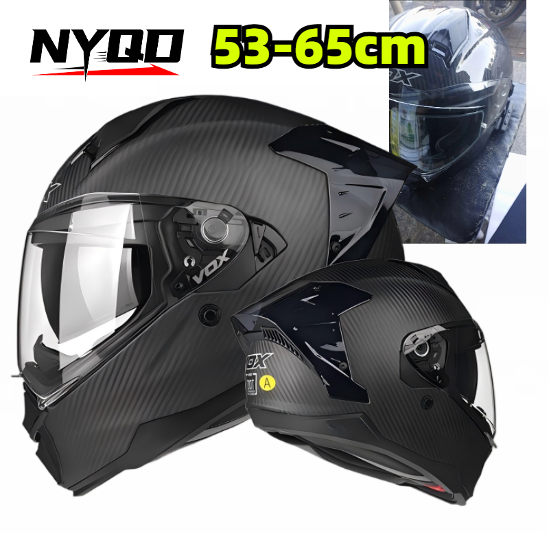 Dual Visor Motorcycle Racing Helmet - Capacete de Motocicleta em Fibra de