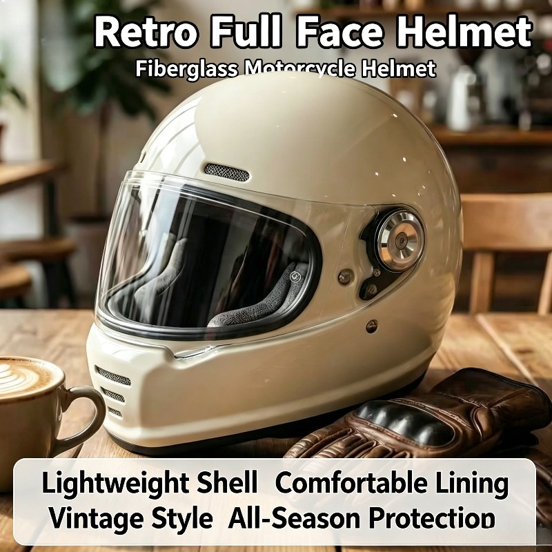 Carbon Fiber Lightweight Motorcycle Helmet - Capacete Retro de Fibra de Carbono