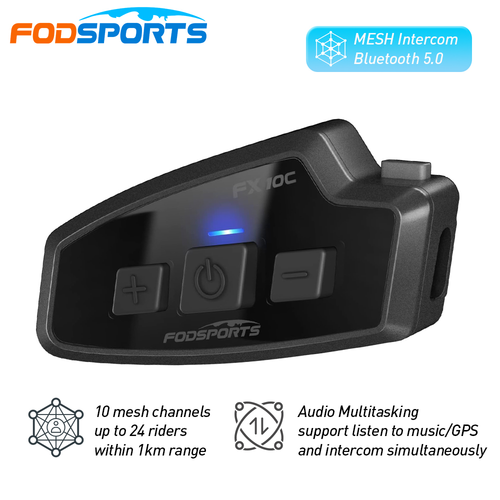 Full Face Motorcycle Helmet With Bluetooth - Fodsports fx 10c motocicleta malha interfone