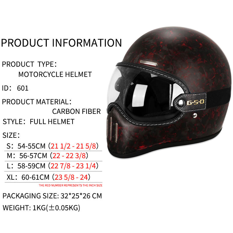 Novo capacete retrô de fibra d - Carbon Fiber Lightweight Motorcycle Helmet avaliação e preço