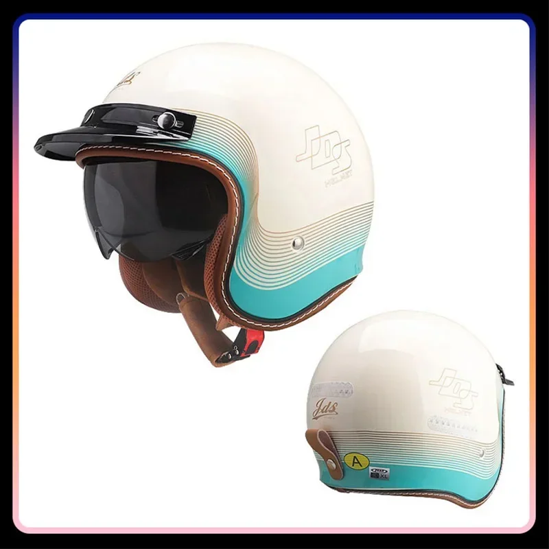 Homens mulheres rosto aberto c - Vintage Open Face Retro Helmet avaliação e preço