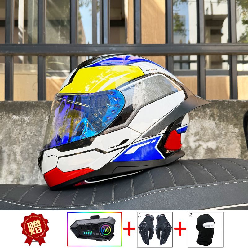 Capacete de Motocicleta ORZ co - Full Face Motorcycle Helmet With Bluetooth avaliação e preço