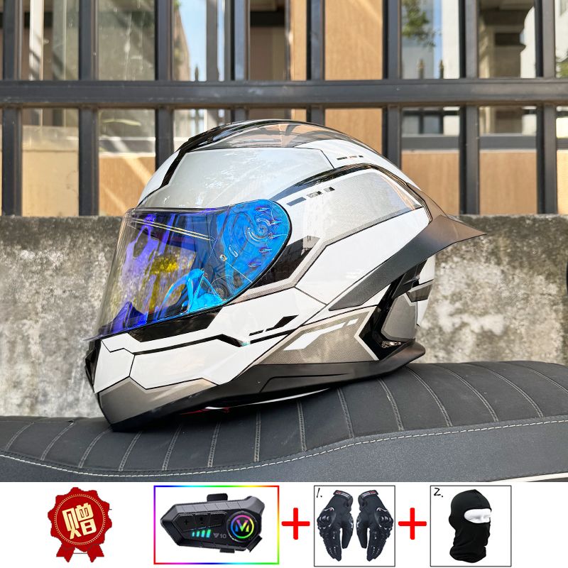 Capacete de Motocicleta ORZ co - Full Face Motorcycle Helmet With Bluetooth avaliação e preço
