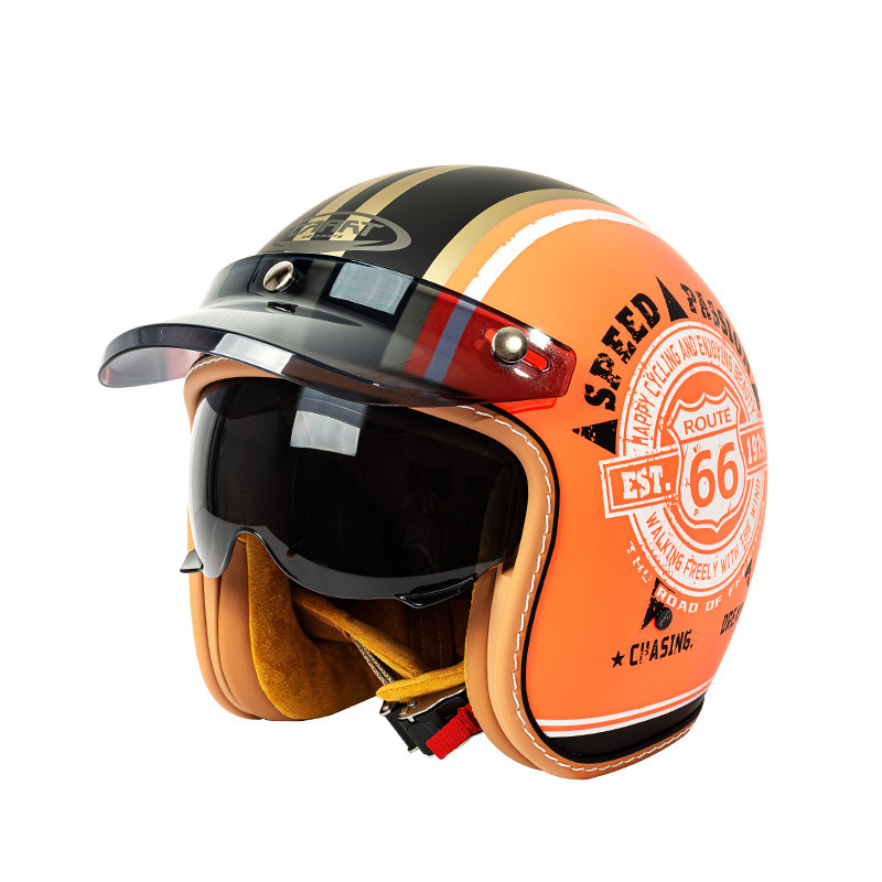 Capacete de Motocicleta Vintag - Vintage Open Face Retro Helmet avaliação e preço