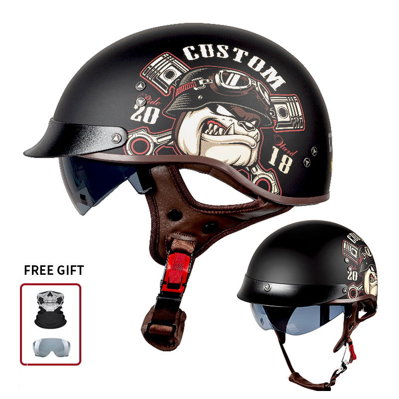 Capacete de Motocicleta Vintag - Vintage Open Face Retro Helmet avaliação e preço
