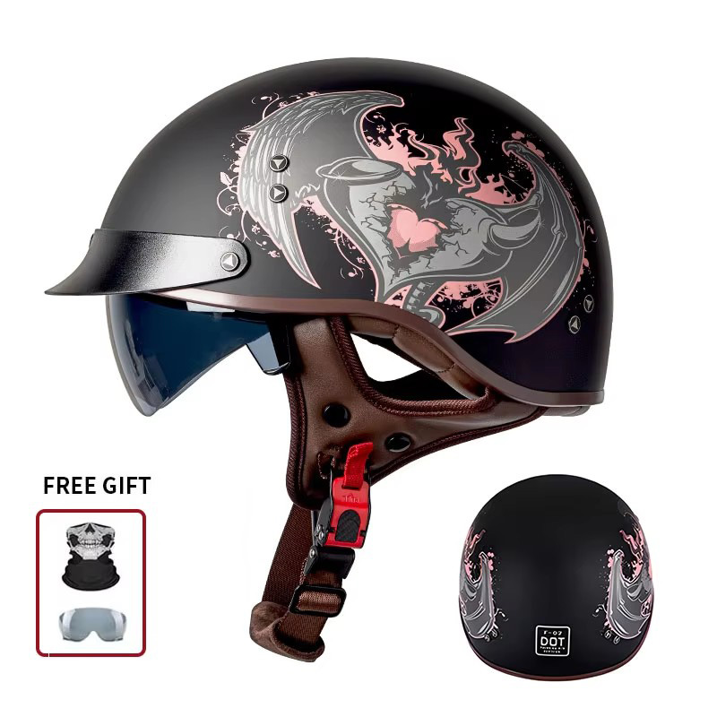 Capacete de Motocicleta Vintag - Vintage Open Face Retro Helmet avaliação e preço