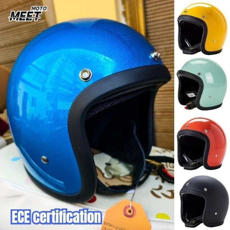 Capacete de motocicleta estilo - Vintage Open Face Retro Helmet avaliação e preço