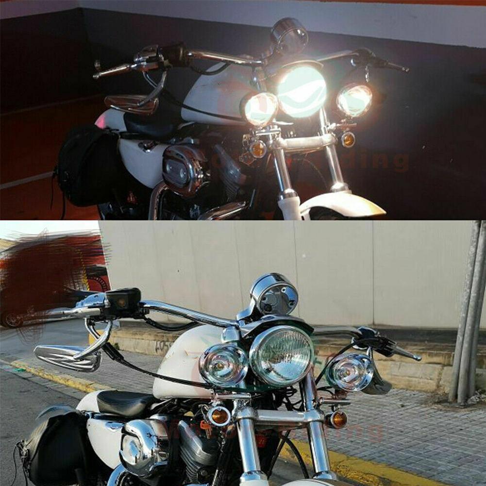 Chrome universal motocicleta l - Universal Motorcycle Led Headlight Projector avaliação e preço