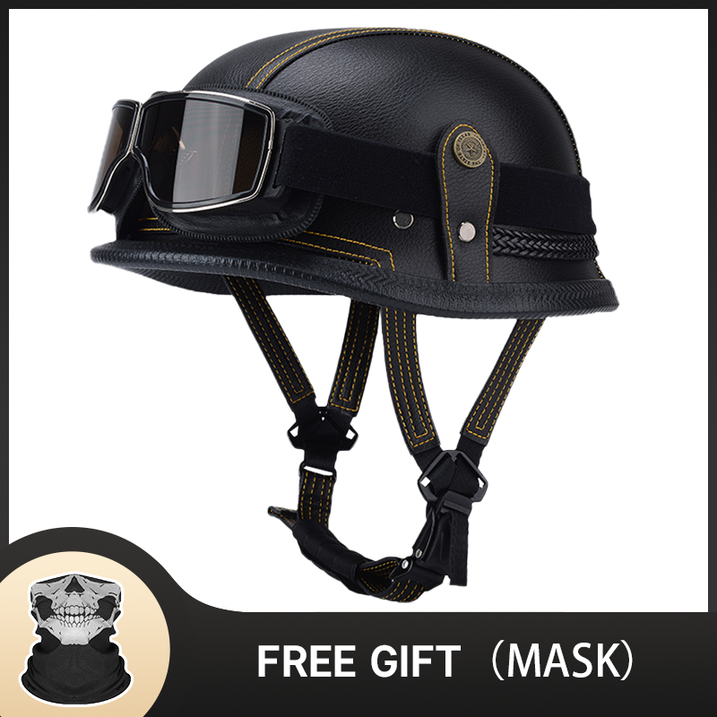 Capacete alemão meio vintage c - Vintage Open Face Retro Helmet avaliação e preço