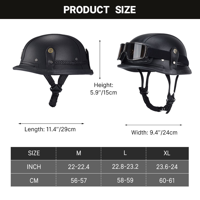 Capacete alemão meio vintage c - Vintage Open Face Retro Helmet avaliação e preço