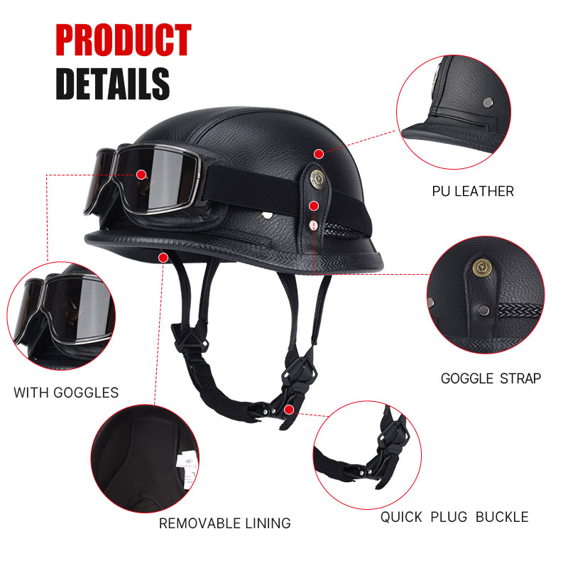 Capacete alemão meio vintage c - Vintage Open Face Retro Helmet avaliação e preço
