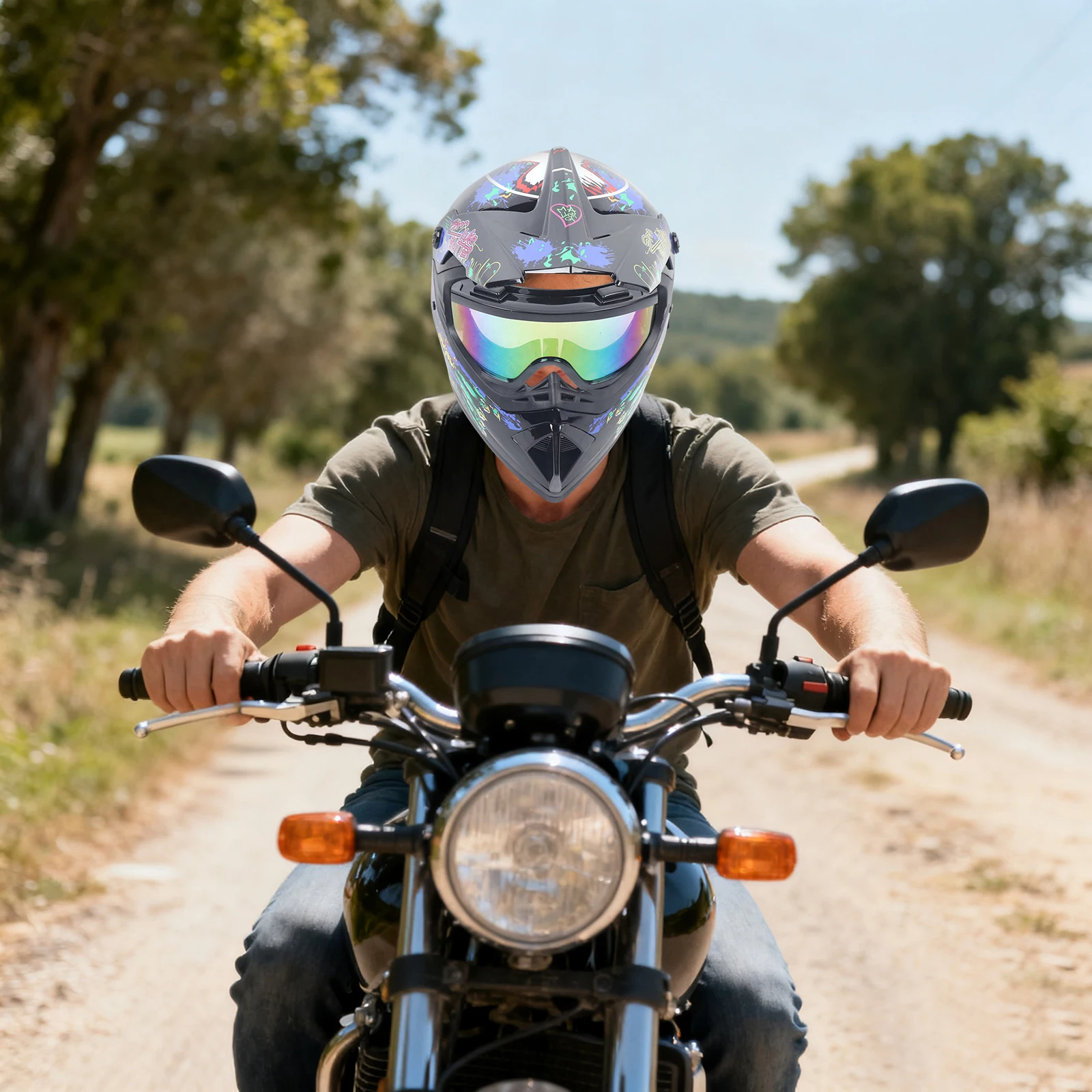 Kit de Capacete de Motocross,  - Off Road Motocross Helmet Goggles Set avaliação e preço