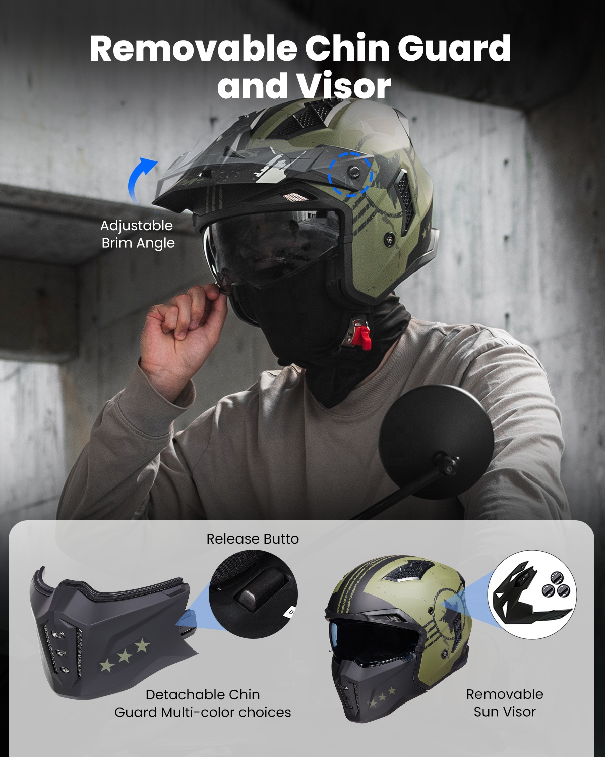 Capacete Aberto para Motocicle - Vintage Open Face Retro Helmet avaliação e preço