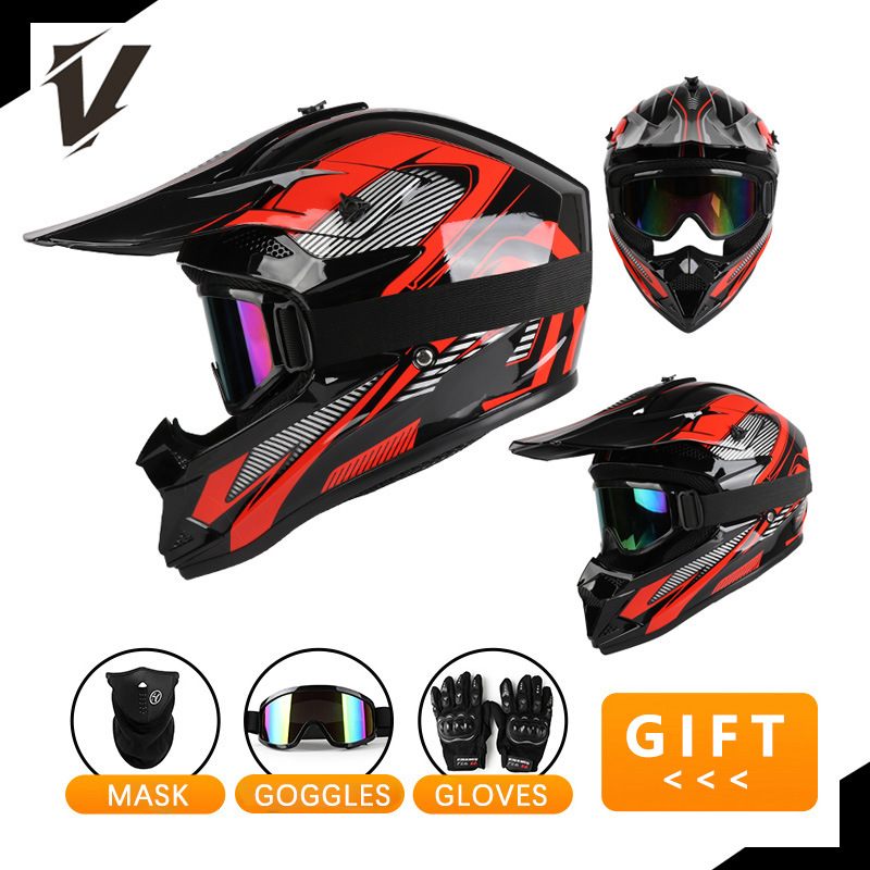 Conjunto de capacete para moto - Off Road Motocross Helmet Goggles Set avaliação e preço