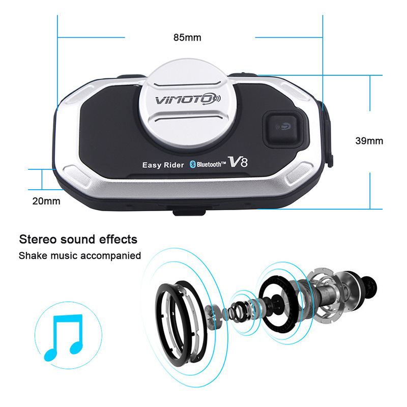 Vimoto V8 Fone de ouvido para  - Full Face Motorcycle Helmet With Bluetooth avaliação e preço