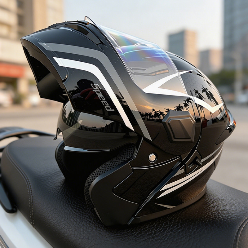 Capacete Modular Rebatível par - Modular Flip Up Motorcycle Helmet Dot Approved avaliação e preço