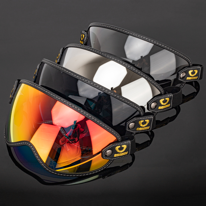 Óculos de Motocicleta Vintage  - Vintage Open Face Retro Helmet avaliação e preço