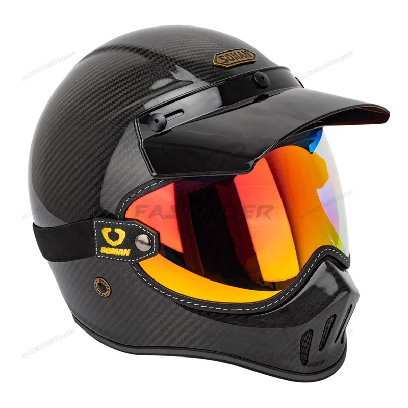Óculos de Motocicleta Vintage  - Vintage Open Face Retro Helmet avaliação e preço