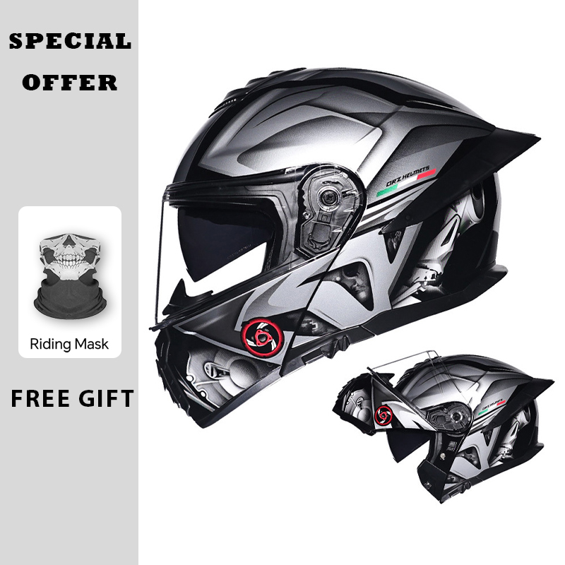 Capacete dobrável para motocic - Dual Visor Motorcycle Racing Helmet avaliação e preço