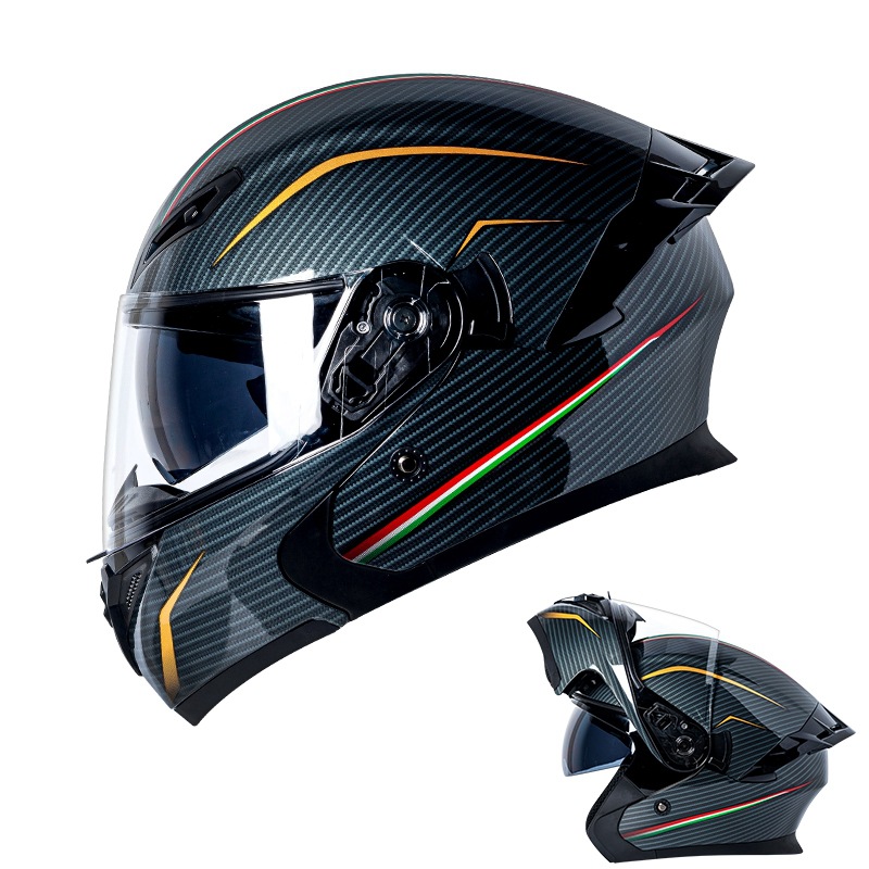 Capacete Modular Certificado p - Dual Visor Motorcycle Racing Helmet avaliação e preço