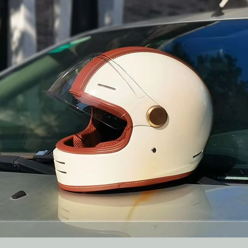Capacete de motocicleta vintag - Vintage Open Face Retro Helmet avaliação e preço