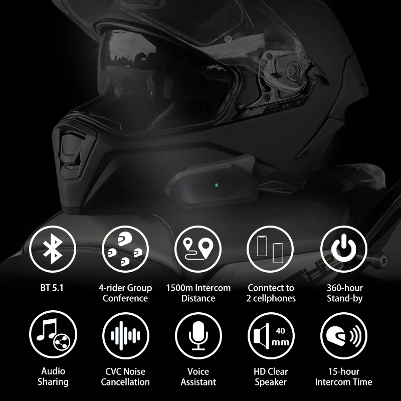 Motocicleta Bluetooth Intercom - Universal Motorcycle Helmet Intercom Headset avaliação e preço
