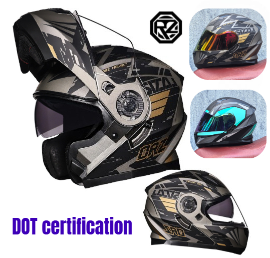 Orz rosto cheio dupla viseira  - Modular Flip Up Motorcycle Helmet Dot Approved avaliação e preço
