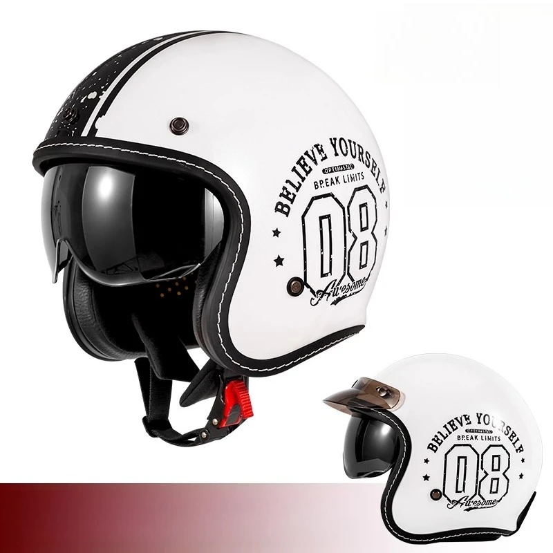 Capacete de Moto Aberto Vintag - Vintage Open Face Retro Helmet avaliação e preço