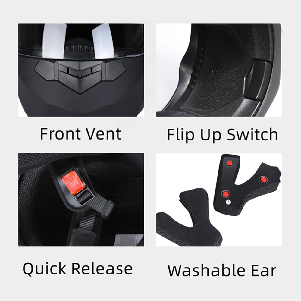 Personalizado rosto cheio casc - Modular Flip Up Motorcycle Helmet Dot Approved avaliação e preço